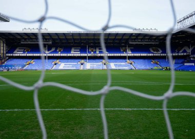 Goodison Park 'ın maçtan önceki iç saha görüntüsü, 27 Ocak 202 tarihinde Birleşik Krallık' ın Liverpool kentinde oynanan dördüncü tur müsabaka Everton-Luton Town maçı sırasında çekildi.