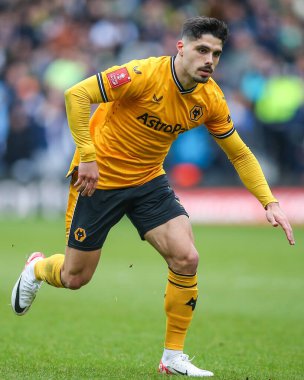Wolverhampton Wanderers takımından Pedro Neto, 28 Ocak 202 'de Birleşik Krallık' ın başkenti Hawthorns 'ta oynanan dördüncü tur karşılaşmasında Batı Bromwich Albion Wolverhampton Wanderers' a karşı.
