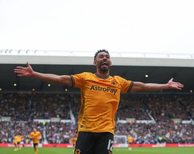 Wolverhampton Wanderers 'dan Matheus Cunha, 28 Ocak 202' de Birleşik Krallık 'ın başkenti West Bromwich' te oynanan dördüncü tur müsabaka Batı Bromwich Albion-Wolverhampton Wanderers maçında 0-2 'lik galibiyet golünü kutluyor.