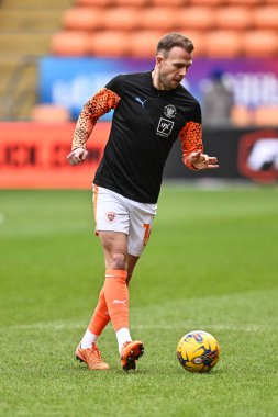 Blackpool 'dan Jordan Rhodes, 27 Ocak 202' de Blackpool, İngiltere 'deki Bloomfield Road' da oynanan Blackpool-Charlton Atletizm maçının öncesinde oynanan maç öncesi ısınma maçında...