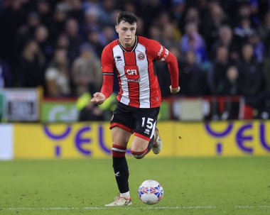 Sheffield United takımından Anel Ahmedhodziç, Birleşik Krallık 'ın başkenti Sheffield Lane' de oynanan dördüncü tur müsabaka Sheffield United ve Hove Albion maçında topla birlikte koşuyor.