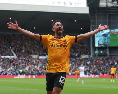 Wolverhampton Wanderers 'dan Matheus Cunha, 28 Ocak 202' de Birleşik Krallık 'ın başkenti West Bromwich' te oynanan dördüncü tur müsabaka Batı Bromwich Albion-Wolverhampton Wanderers maçında 0-2 'lik galibiyet golünü kutluyor.