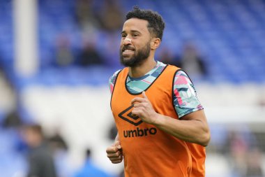 Luton Town 'dan Andros Townsend, 27 Ocak 202 tarihinde İngiltere' nin Liverpool kentinde oynanan dördüncü tur müsabaka Everton Luton Town maçından önce ısınıyor.