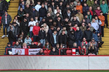 Barnsley taraftarları 27 Ocak 202 'de Oakwell, Barnsley, İngiltere' de oynanan Sky Bet 1 karşılaşmasında Barnsley ile Exeter City karşı karşıya geldiler.