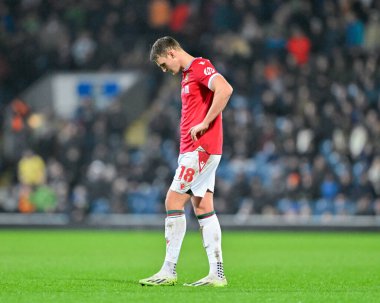 Wrexham 'dan Sam Dalby, Birleşik Krallık' ın Blackburn kentinde oynanan dördüncü tur Blackburn Rovers - Wrexham karşılaşmasında üzgün görünüyor.