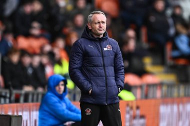Neil Critchley Blackpool teknik direktörü Gökyüzü İddia Ligi 1 maçında Blackpool Charlton Athletic 'e karşı Bloomfield Road, Blackpool, Birleşik Krallık, 27 Ocak 202