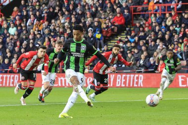 Brighton & Hove Albion 'dan Joao Pedro, 27 Ocak 202' de Bramall Lane, Sheffield, İngiltere 'de oynanan dördüncü tur müsabaka Sheffield United ve Hove Albion karşılaşması öncesinde oynanan karşılaşmada 0-2 öne geçti.