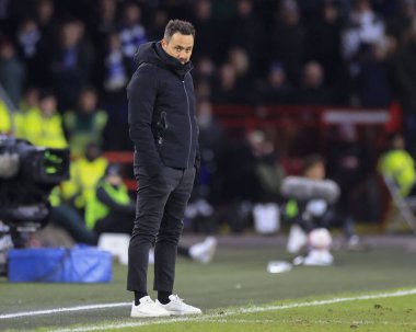 Roberto De Zerbi, Brighton & Hove Albion teknik direktörü, Birleşik Krallık 'ın başkenti Sheffield Lane' de oynanan dördüncü tur müsabaka Sheffield United, Brighton ve Hove Albion maçında, 27 Ocak 202 'de oynanan