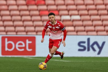 Barnsley 'den Jordan Williams, 27 Ocak 202' de Oakwell, Barnsley, İngiltere 'de oynanan Sky Bet 1 karşılaşmasında topu aldı.