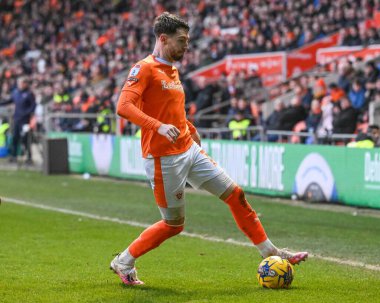 Blackpool 'dan James Husband 27 Ocak 202' de Bloomfield Road, Blackpool 'da oynanan Blackpool - Charlton Athletic maçında sahada.