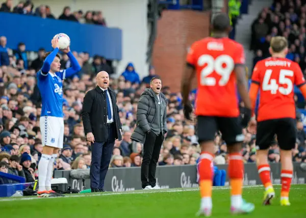 Two Manager Sean Dyche Manager Everton Rob Edwards Manager Luton — Stock Photo, Image
