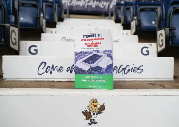 Match Day Program Stand Hawthorns Emirates Cup Fourth Match West — Stock Photo, Image