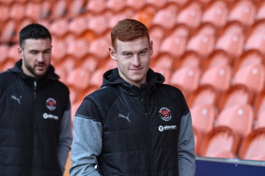 Blackpool 'dan Mackenzie Chapman, Bristol Street Motors Kupa Çeyrek Final Maçı' nda Bloomfield Road, Blackpool, İngiltere 'de, 30 Ocak 202' de, Blackpool - Bolton Wanderers maçına geldi.