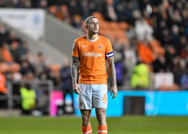 Blackpool 'dan Oliver Norburn, Bristol Street Motors Çeyrek Final Maçı' nda Bloomfield Road, Blackpool 'da Blackpool' a karşı, 30 Ocak 202