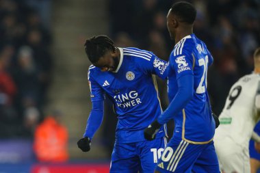 Leicester City 'den Stephy Mavididi, 30 Ocak 202' de King Power Stadyumu 'nda Leicester City ile Swansea City arasındaki Sky Bet Şampiyonası maçında 2-0' lık galibiyetini kutluyor.
