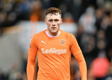 Blackpool 'dan Sonny Carey, Bristol Street Motors Çeyrek Final Maçı' nda Blackpool Bolton Wanderers 'a karşı, Bloomfield Road, Blackpool, İngiltere, 30 Ocak 202