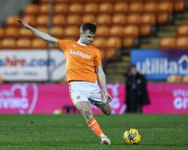 Blackpool 'dan Callum Connolly Bristol Street Motors Kupa Çeyreği Finali' nde Blackpool Bolton Wanderers 'a karşı Bloomfield Road, Blackpool, İngiltere, 30 Ocak 2024