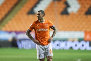 Blackpool 'dan Oliver Norburn Bristol Street Motors Kupa Çeyrek Final Maçı' nda Bloomfield Road, Blackpool 'da Bolton Wanderers' a karşı, 30 Ocak 202