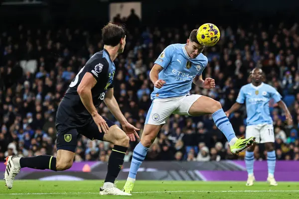 Julin Lvarez Manchester City Marca Gol Para Hacerlo Durante Partido — Foto de Stock