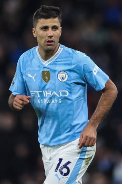 Manchester City ile Burnley arasındaki Premier League maçı sırasında Manchester City 'den Rodri, Etihad Stadyumu, Manchester, İngiltere, 31 Ocak 202