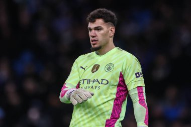 Manchester City 'den Ederson Premier League maçı sırasında Manchester City ile Burnley arasında Etihad Stadyumu, Manchester, Birleşik Krallık' ta 31 Ocak 202