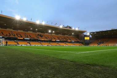 Maç öncesinde Molineux 'nun genel görünümü, 1 Şubat 2024 tarihinde İngiltere' nin Wolverhampton kentinde oynanan Premier League karşılaşmasında Wolverhampton Wanderers Manchester United ile karşı karşıya geldi.