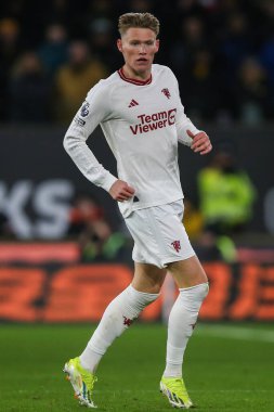 Manchester United 'dan Scott McTominay Premier League maçı sırasında Wolverhampton Wanderers, Manchester United' a karşı Molineux, Wolverhampton, Birleşik Krallık, 1 Şubat 202