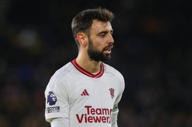 Manchester United 'dan Bruno Fernandes Premier League karşılaşmasında Wolverhampton Wanderers Manchester United' a karşı Molineux, Wolverhampton, Birleşik Krallık, 1 Şubat 202