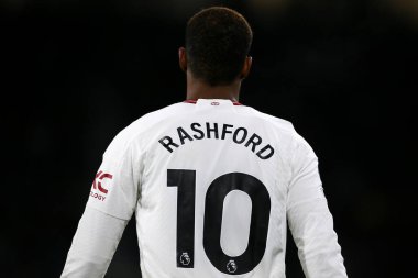 Manchester United 'dan Marcus Rashford, Premier League maçı sırasında Wolverhampton Wanderers, Manchester United' a karşı Molineux, Wolverhampton, Birleşik Krallık, 1 Şubat 202