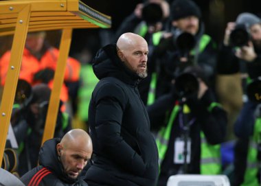 Manchester United 'ın on Hag teknik direktörü, Premier League maçında Wolverhampton Wanderers - Manchester United maçında 1 Şubat 202' de Molineux, Wolverhampton, Birleşik Krallık 'ta yerini aldı.