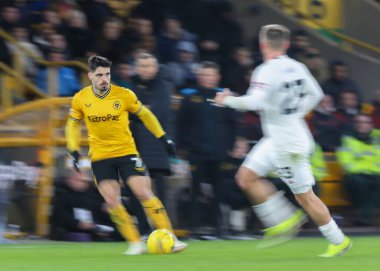Wolverhampton Wanderers 'dan Pedro Neto Premier League maçında Wolverhampton Wanderers, Manchester United' a karşı Molineux, Wolverhampton, İngiltere, 1 Şubat 202