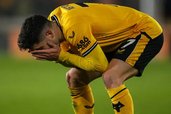 stock image Pedro Neto of Wolverhampton Wanderers reacts during the Premier League match Wolverhampton Wanderers vs Manchester United at Molineux, Wolverhampton, United Kingdom, 1st February 202