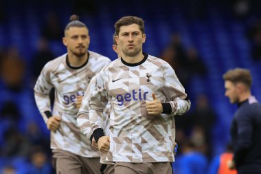 Tottenham Hotspur 'dan Ben Davies Premier Lig karşılaşması öncesinde Goodison Park, Liverpool' da Everton Tottenham Hotspur 'a karşı 3 Şubat 202' de oynanan ısınma maçında