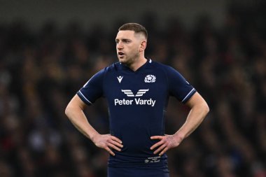 İskoçyalı Finn Russell 2024 Guinness 6 Milletler Kupası 'nda İskoçya' ya karşı Principality Stadyumu, Cardiff, İngiltere, 3 Şubat 202