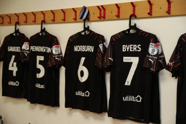 Blackpool 'dan George Byers' ın üçüncü tişörtü, 3 Şubat 202 'de İngiltere' de Lamex Stadyumu 'nda oynanan Sky Bet 1 karşılaşması Stevenage - Blackpool maçı öncesinde giyilmiştir.