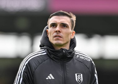 Fulham 'dan Joo Palhinha, Premier Lig maçında 3 Şubat 2024 tarihinde Burnley ile Fulham arasında oynanan Turf Moor, Burnley maçında sahayı teftiş eder.