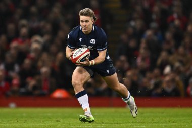 İskoçyalı Kyle Rowe, 3 Şubat 202 'de İngiltere' nin Cardiff şehrindeki Principality Stadyumu 'nda oynanan 2024 Guinness 6 Milletle İskoçya maçında mola verdi.