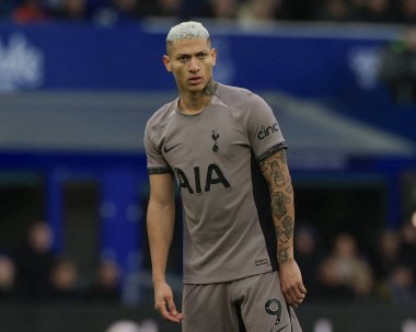 Tottenham Hotspur takımından Richarlison Premier Lig maçında Everton Tottenham Hotspur 'a karşı Goodison Park, Liverpool, İngiltere, 3 Şubat 202