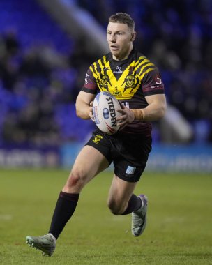 Warrington Wolves 'tan George Williams Rugby Ligi' nden Joe Philbin Tanıklık maçı sırasında Warrington Wolves, Leigh Leopards 'a karşı Halliwell Jones Stadyumu, Warrington, İngiltere, 3 Şubat 202