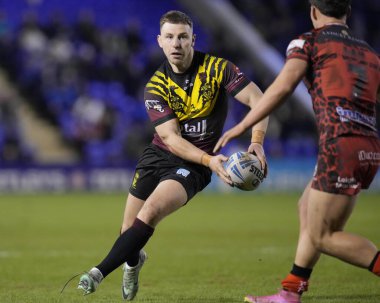 Warrington Wolves 'tan George Williams Rugby Ligi' nden Joe Philbin Tanıklık maçı sırasında Warrington Wolves, Leigh Leopards 'a karşı Halliwell Jones Stadyumu, Warrington, İngiltere, 3 Şubat 202