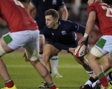 İskoçya 'nın U20 takımının Murdoch Lock' u 2024 Guinness U20 'de Galler' e karşı İskoçya U20 'ler Stadiwm CSM, Colwyn Bay, Birleşik Krallık, 2 Şubat 202' de oynanacak.