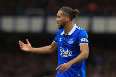 Everton 'dan Dominic Calvert-Lewin Premier League maçı sırasında Everton Tottenham Hotspur' a karşı Goodison Park, Liverpool, İngiltere, 3 Şubat 202