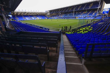 Premier Lig karşılaşması öncesinde Goodison Park, Liverpool, İngiltere 'de Everton Tottenham Hotspur' a karşı iç saha maçı, 3 Şubat 202