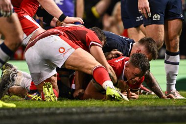 Galler 'den Alex Mann, 3 Şubat 202' de İngiltere 'nin Cardiff kentindeki Principality Stadyumu' nda oynanan 2024 Guinness 6 Milletler Galler - İskoçya maçına gidiyor.