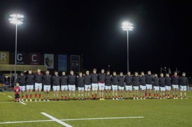 Galler U20 'nin oyuncuları Ulusal Marş' ı 2024 Guinness U20 'den önce söylüyorlar. 6 ülke Galler - İskoçya U20' ler Stadyumu CSM, Colwyn Bay, Birleşik Krallık, 2 Şubat 202 'de karşılaşacak.