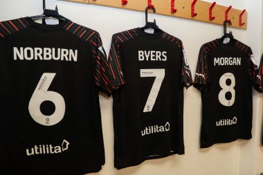 Blackpool 'dan George Byers' ın üçüncü tişörtü, 3 Şubat 202 'de İngiltere' de Lamex Stadyumu 'nda oynanan Sky Bet 1 karşılaşması Stevenage - Blackpool maçı öncesinde giyilmiştir.