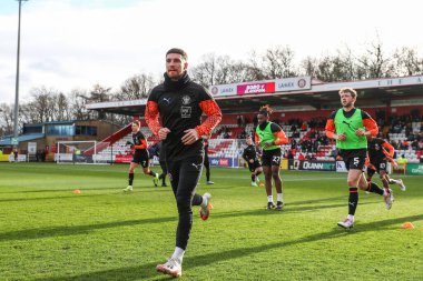 Blackpool 'dan James Husband # 3. Maç öncesi ısınma maçı öncesinde Stevenage - Blackpool maçı Lamex Stevenage Stevenage, İngiltere, 3 Şubat 202