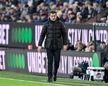Fulham 'ın Marco Silva teknik direktörü 3 Şubat 202' de Burnley ile Fulham arasında oynanan Premier Lig maçında üzüntüsünü gösteriyor.