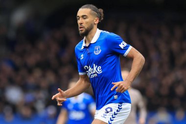 Everton 'dan Dominic Calvert-Lewin Premier League maçı sırasında Everton Tottenham Hotspur' a karşı Goodison Park, Liverpool, İngiltere, 3 Şubat 202