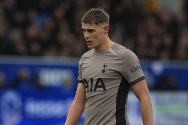 Tottenham Hotspur 'dan Micky van de Ven Premier League maçında Everton Tottenham Hotspur' a karşı Goodison Park, Liverpool, İngiltere, 3 Şubat 202